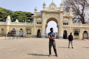 Photo bombing each other at Mysore Palace, Witness: the Rain trees